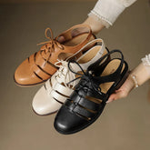leather cowhide mid Heel