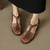 leather cowhide elastic band with hollow breathable toe cover