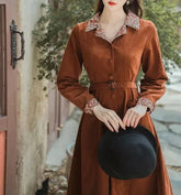 Vestido gabardina de pana Leandra