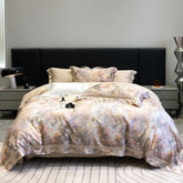 Flowers Digital Printing Wide Edge 1000TC Lyocell Cotton Soft Silky Bedding Set