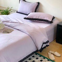 100% Cotton Pink Purple Premium Elegant Bedding Set