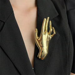 Hand Accent Art Brooch Pin