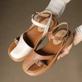 cowhide round toe loose grip