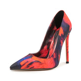 Colored cloth high-heeled Shoes