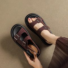 horse leather low Heel