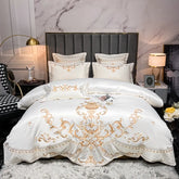 Chic Embroidery Satin Cotton Bedding Set