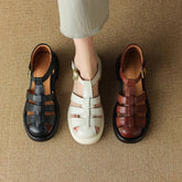 Kaky's Round Head Cowhide Mid Heel