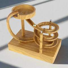 Wooden Perpetual Spiral Motion Kinetic Ball Roller Science Toy