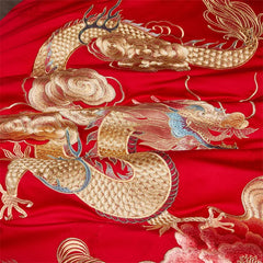 Luxury Chinese Style Wedding Flower Dragon Phoenix Embroidery Bedding Set