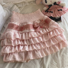 Minifalda estilo coqueta con pantalones cortos incorporados de VanillaValley