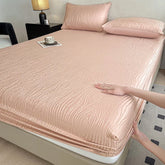 Fashion Ripple Jacquard Fitted Sheet Comfortable Skin Friendly Non Slip Mattress Cover with Deep Pocket Single Double Bedsheets