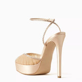 white Mesh Pleated platform Wedding Shoes