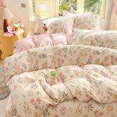 High Quality 100% Cotton Floral Duvet Cover Set Soft Breathable Queen King Bedding Set