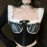 Top corto tipo corpiño Carlissa Dark Ethereal con estética etérea