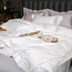 Premium 1000TC Egyptian Cotton Hollow Wide Edge Hotel Style Luxury Bedding Set