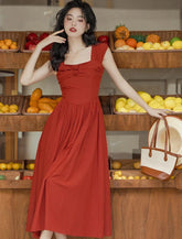 Vestido cottagecore de pimienta rosa