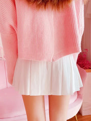 Vanilla Rose – Plissierter Minirock im Coquette-Stil mit Schleifen