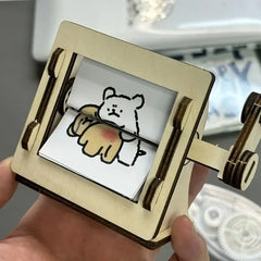DIY Wooden Hand-Cranked Animation Machine Desktop Decor Kit