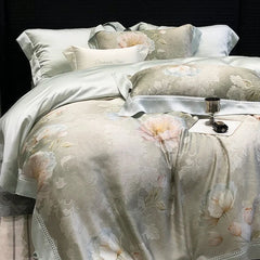 800TC Lyocell Eucalyptus Fiber Soft Silky Cooling Flowers Prints Bedding Set