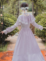 Vestido vintage eduardiano de ninfa lila