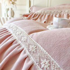 Milk Velvet Winter Warm Thickened Princess Bedding Set