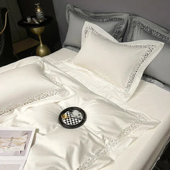 Premium 1200TC Egyptian Cotton Hollow Wide Edge Luxury Bedding Set