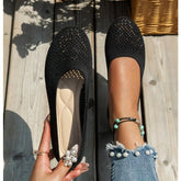 Flat Sole Single Shoe Spring/summer/autumn Mesh Fabric Shallow Mouth Soft Sole Breathable Loafers