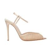 white Mesh Pleated Wedding Shoes
