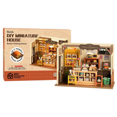 Miniature Cafe Wooden Assembly DIY Bakery Kit