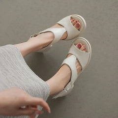 Comfortable Leather Chunky Heel