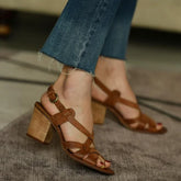 Leather Chunky Heel