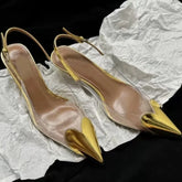 Heart-Shaped Transparent High-Heeled Sandals