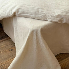 Natural Cotton Linen Flowers Embroidery Bedding Set