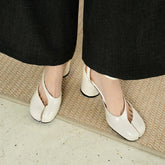 leather cowhide round toe toe