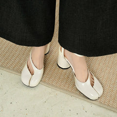 leather cowhide round toe toe