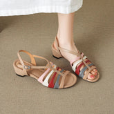 leather sheepskin elastic high Heels