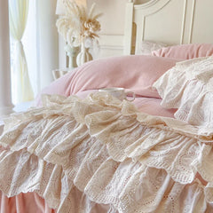 Korean Style Princess Four Layers Lace Ruffles Bedding Sets