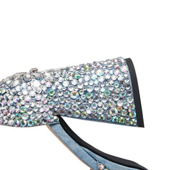 Open Toe Waterproof Platform Denim Water Diamond High Heel