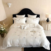 800TC Lyocell Eucalyptus Fiber Butterfly Embroidery Luxury Bedding Set