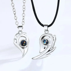 I Love You Magnetic Projection Couple Necklace Set