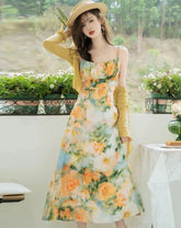 Conjunto de vestido cottagecore de dos piezas con estampado floral Summer Garden
