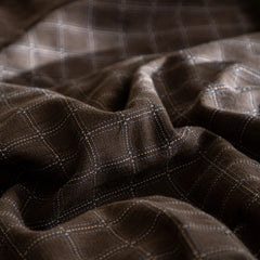 Vintage Plaid Style Lace Ruffles 100% Cotton Soft Comfortable Bedding Set