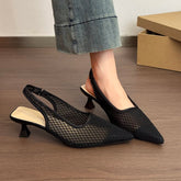 Designer Hollow Mesh Woven Brand Pumps