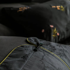 Chinese Style Bamboo Jacquard Plum Blossom Embroidery Egyptian Cotton Luxury Bedding Set