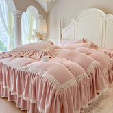 Milk Velvet Winter Warm Thickened Princess Bedding Set