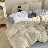 Cream Blue Bedding Set