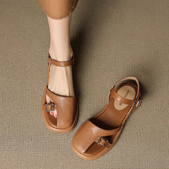 cowhide round toe loose grip