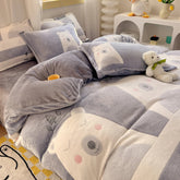 Winter Thicken Warm Short Plush Duvet Cover King Double Queen Size Double-side Coral Fleece Quilt Cover Not Including Pillowcase