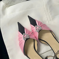 Heart Diamond-Bow High Heels