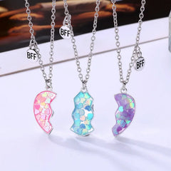 Magnetic Peach Broken Heart Necklace